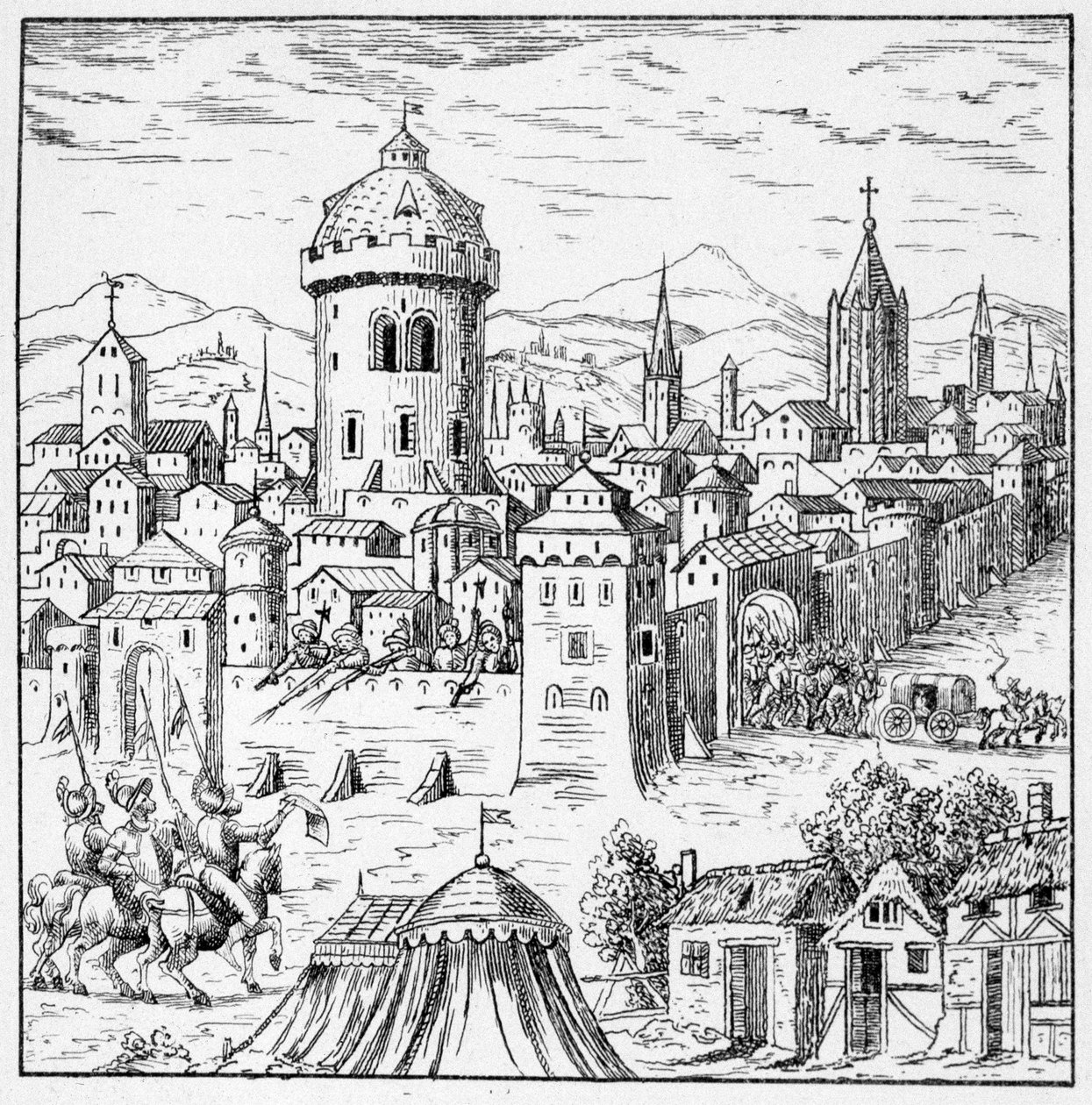 Los hugonotes en Amboise donde estaba el rey Francisco II (Conjuración de Amboise) de Unknown artist