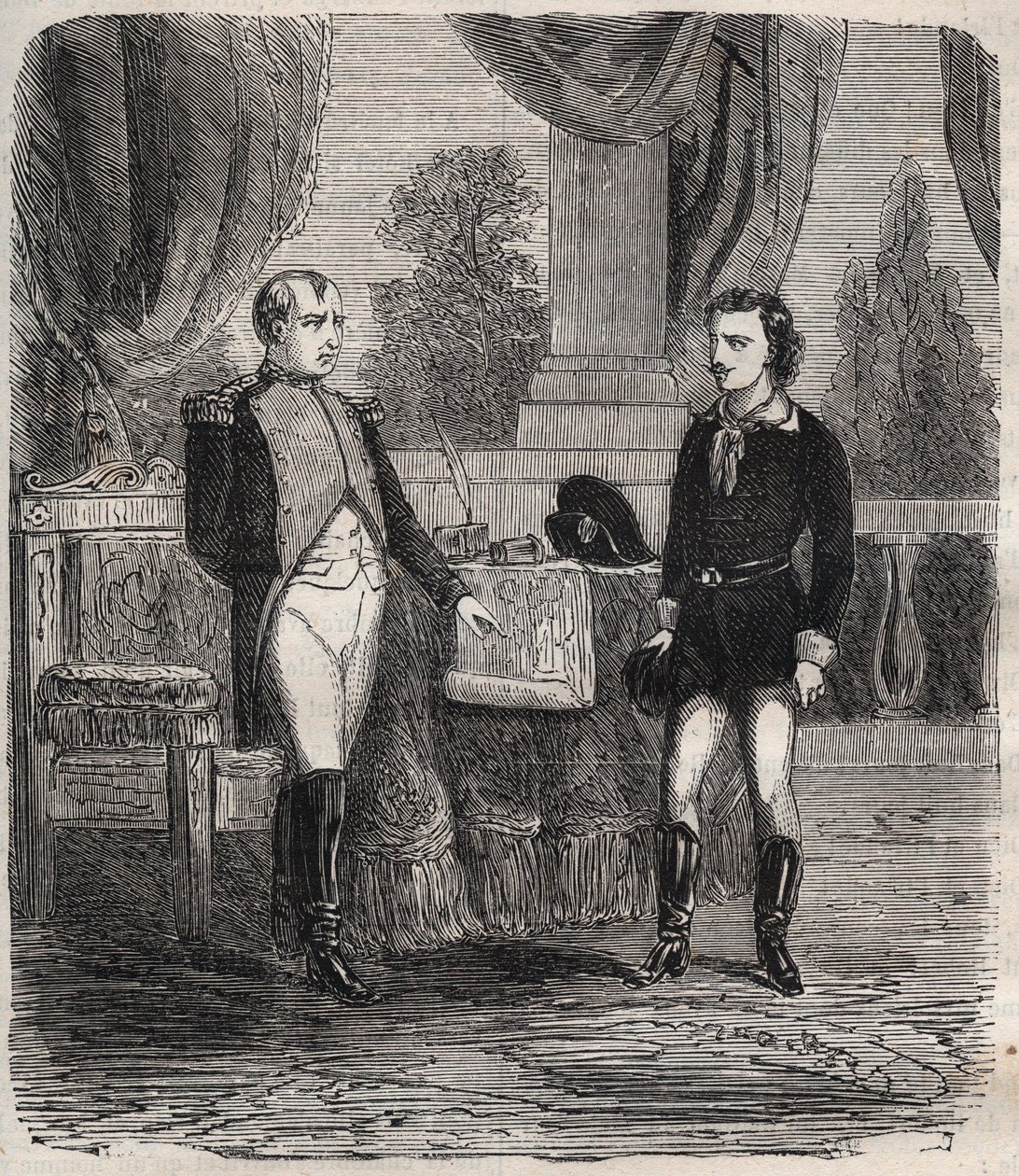 El interrogatorio de Friedrich Stabs después de su intento fallido de asesinar a Napoleón I - Friedrich (Frederic) Staps interrogado por Napoleón, un joven alemán que intentó asesinar a Napoleón el 12 de octubre de Unknown artist
