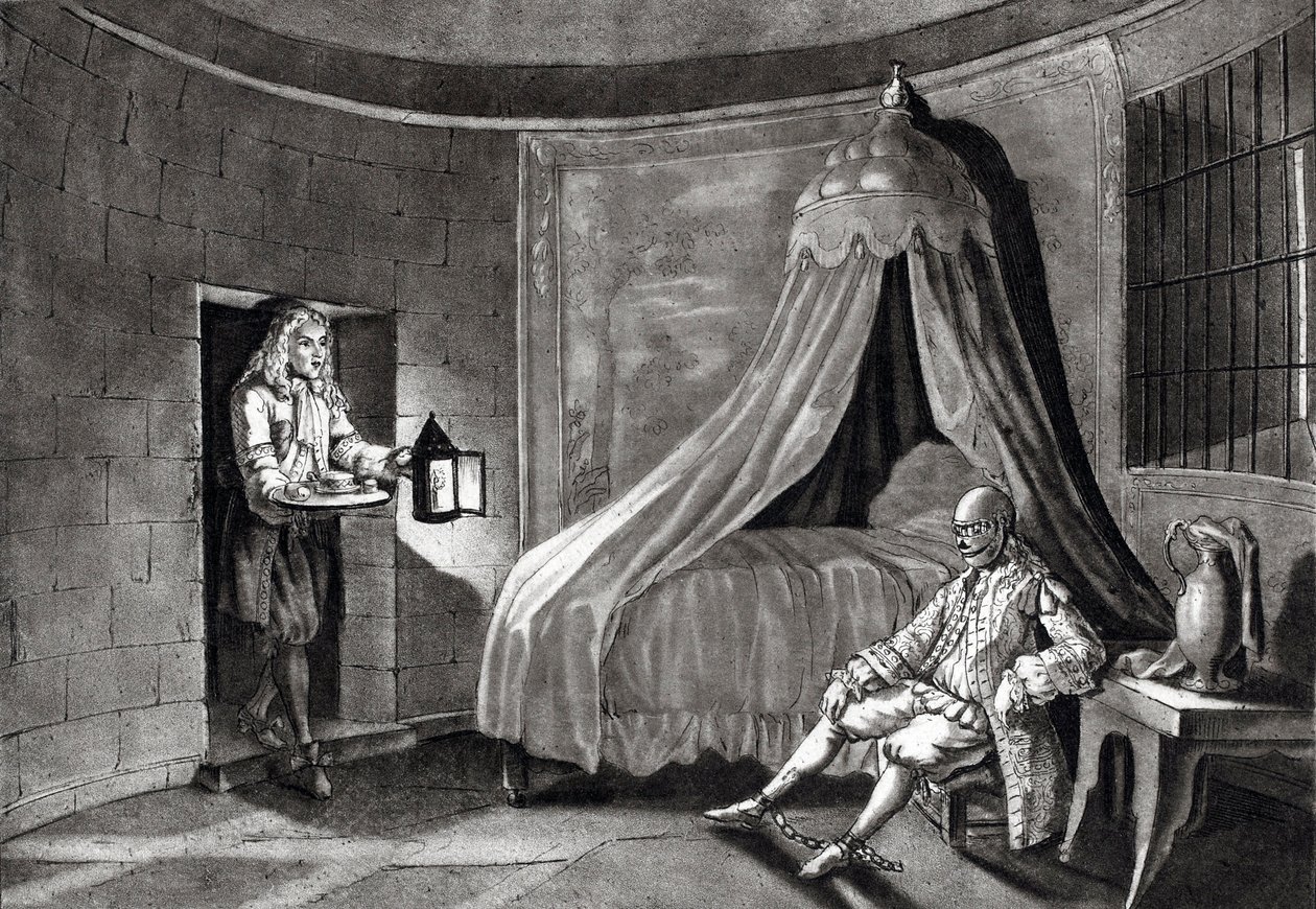 La máscara de hierro en su prisión en la isla de Sainte-Marguerite de Unknown artist