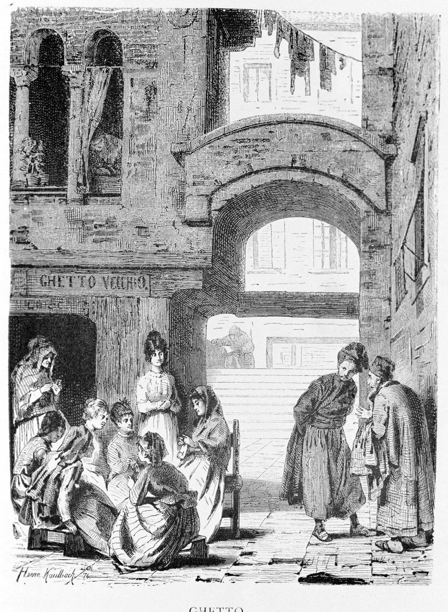 El gueto judío de Venecia en el siglo XIX de Unknown artist