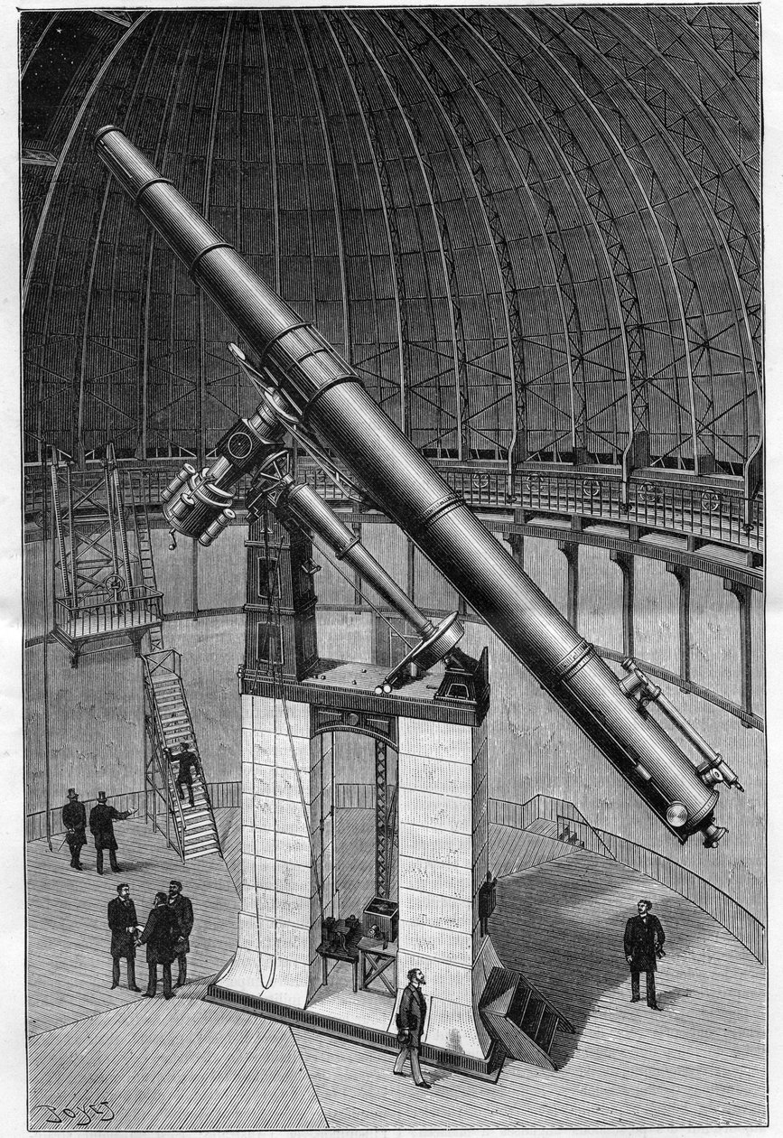 El Observatorio de Niza - el gran ecuatorial del Observatorio - grabado en 