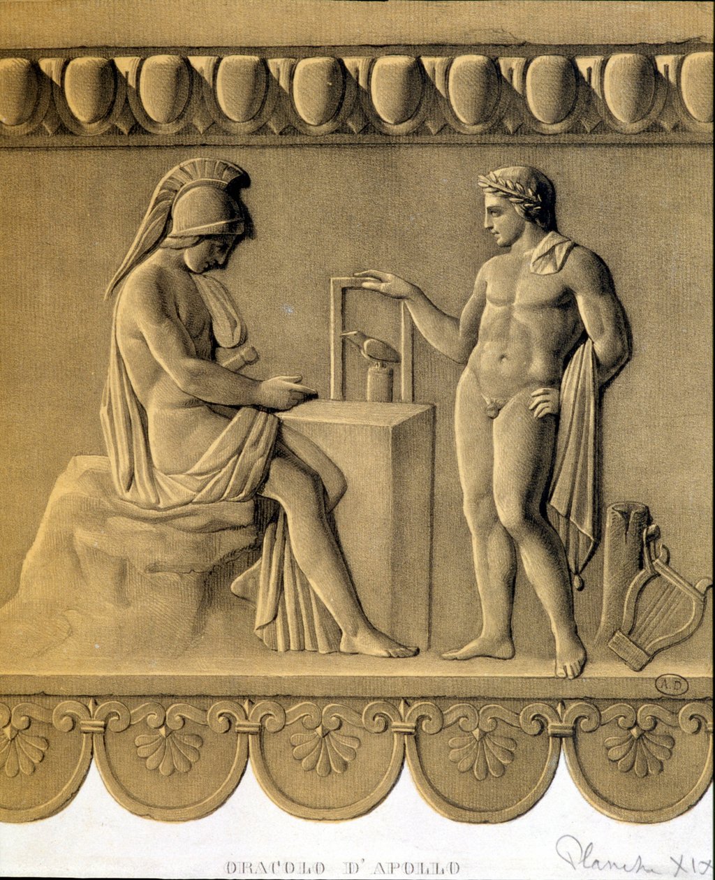 El Oráculo de Apolo - facsímil de un bajorrelieve griego de Unknown artist