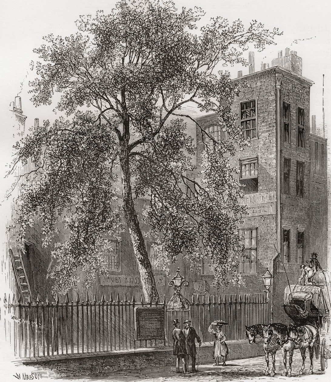 The Plane Tree, Wood Street, Cheapside, Londres, Inglaterra en el siglo XIX de Unknown artist