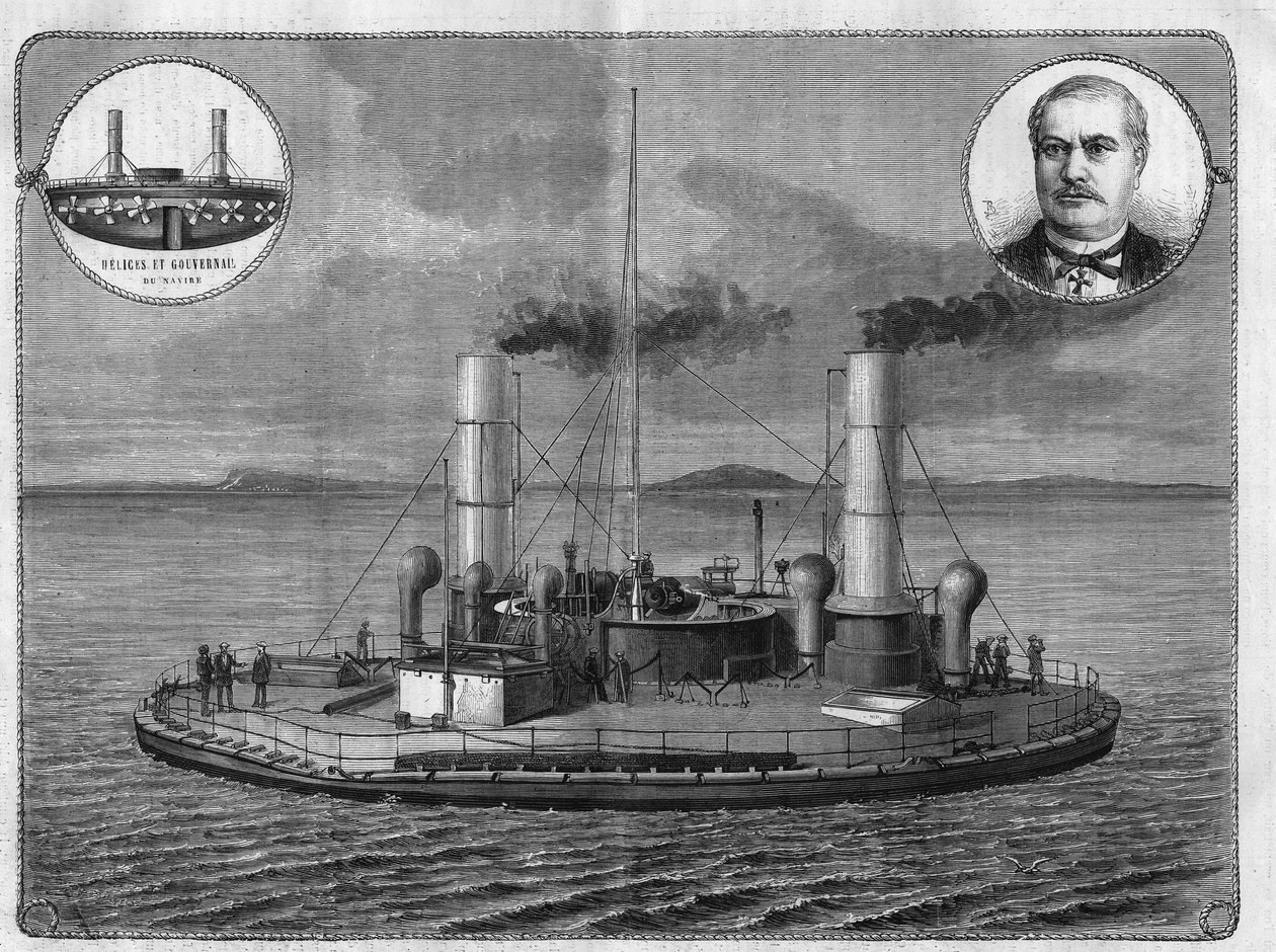 El Popoffka Novgorod (Popoffka-Novgorod) construcción de armaduras rusas circulares en 1875 de Unknown artist