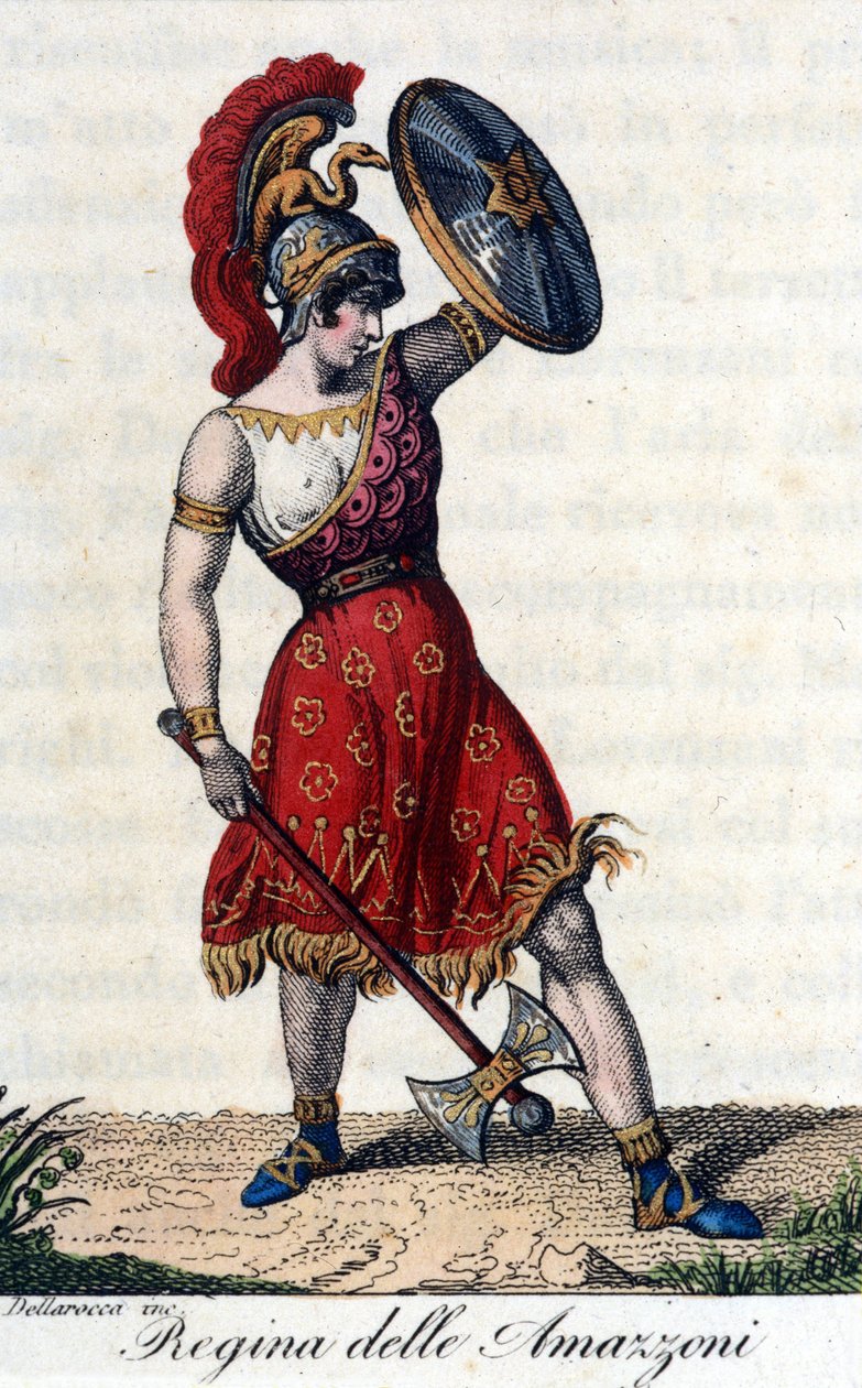 La Reina de las Amazonas. Ilustración de un libreto de ópera. Siglo XIX de Unknown artist