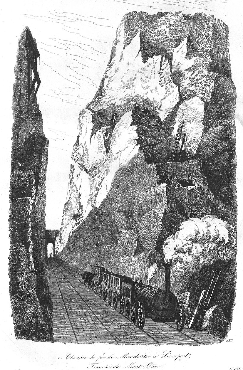 El ferrocarril de Liverpool a Manchester: La Trinchera del Monte de los Olivos de Unknown artist