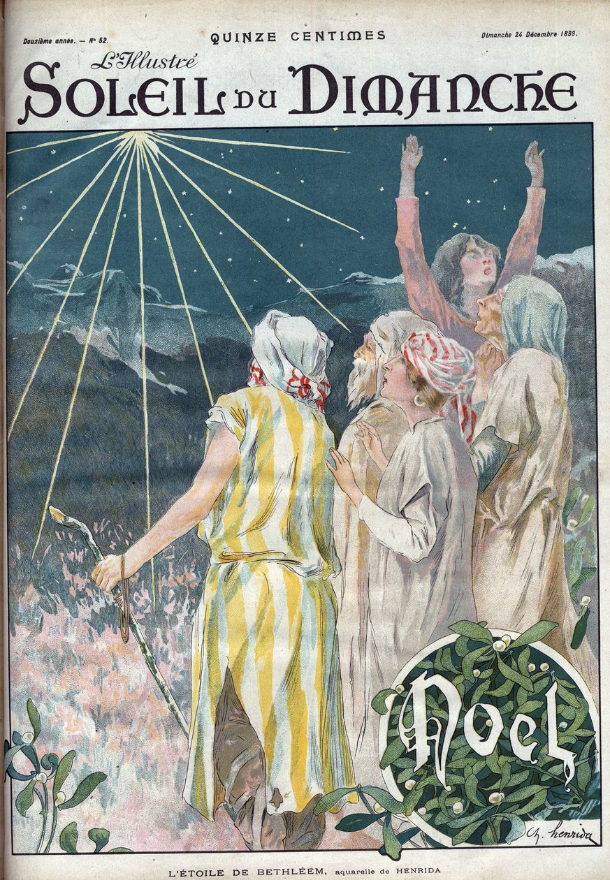 La estrella de Belén. Grabado en 