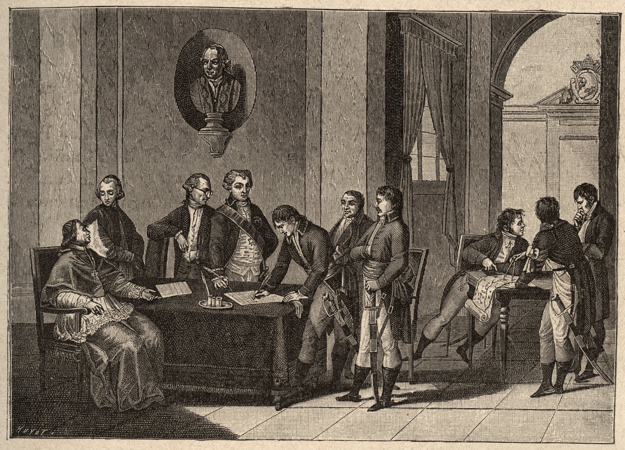 El Tratado de Tolentino o Paz de Tolentino es un tratado de paz firmado el 19 de febrero de 1797 en Tolentino, Italia, entre Francia y los Estados Pontificios. (Entre el General Bonaparte y el Papa Pío VI (1717-1799). El Papa renuncia a Aviñón de Unknown artist