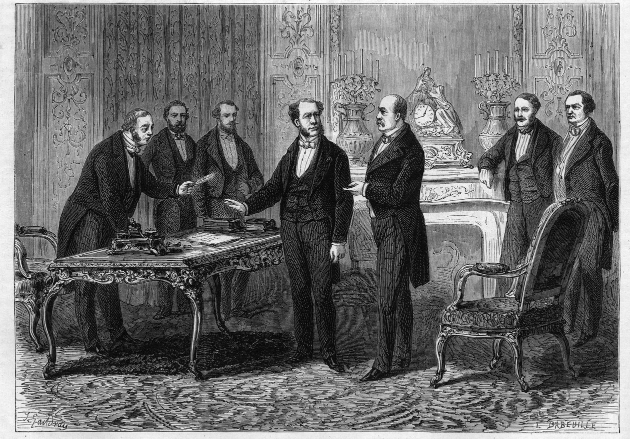 El vizconde de Gontaut Biron, embajador francés en Berlín, y el príncipe de Bismarck (Otto Von Bismarck). de Unknown artist