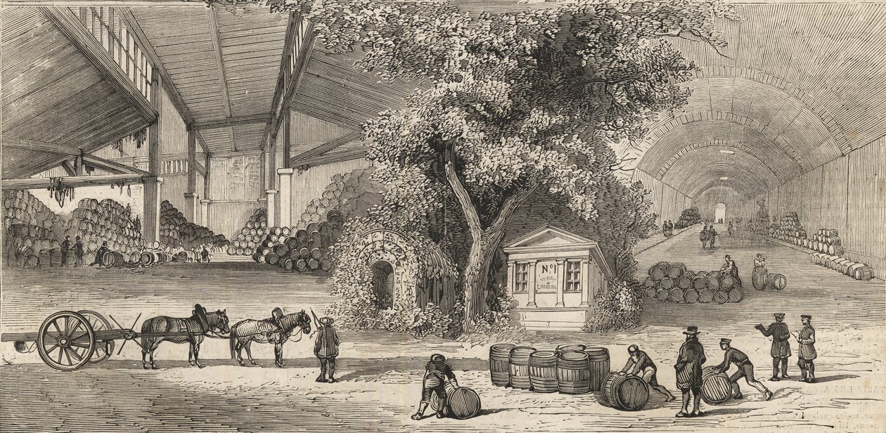 El almacén de vinos en París en 1861 de Unknown artist