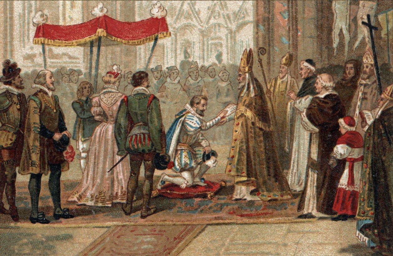 La abjuración de Enrique IV Rey de Francia en Saint Denis el 25 de julio de Unknown artist