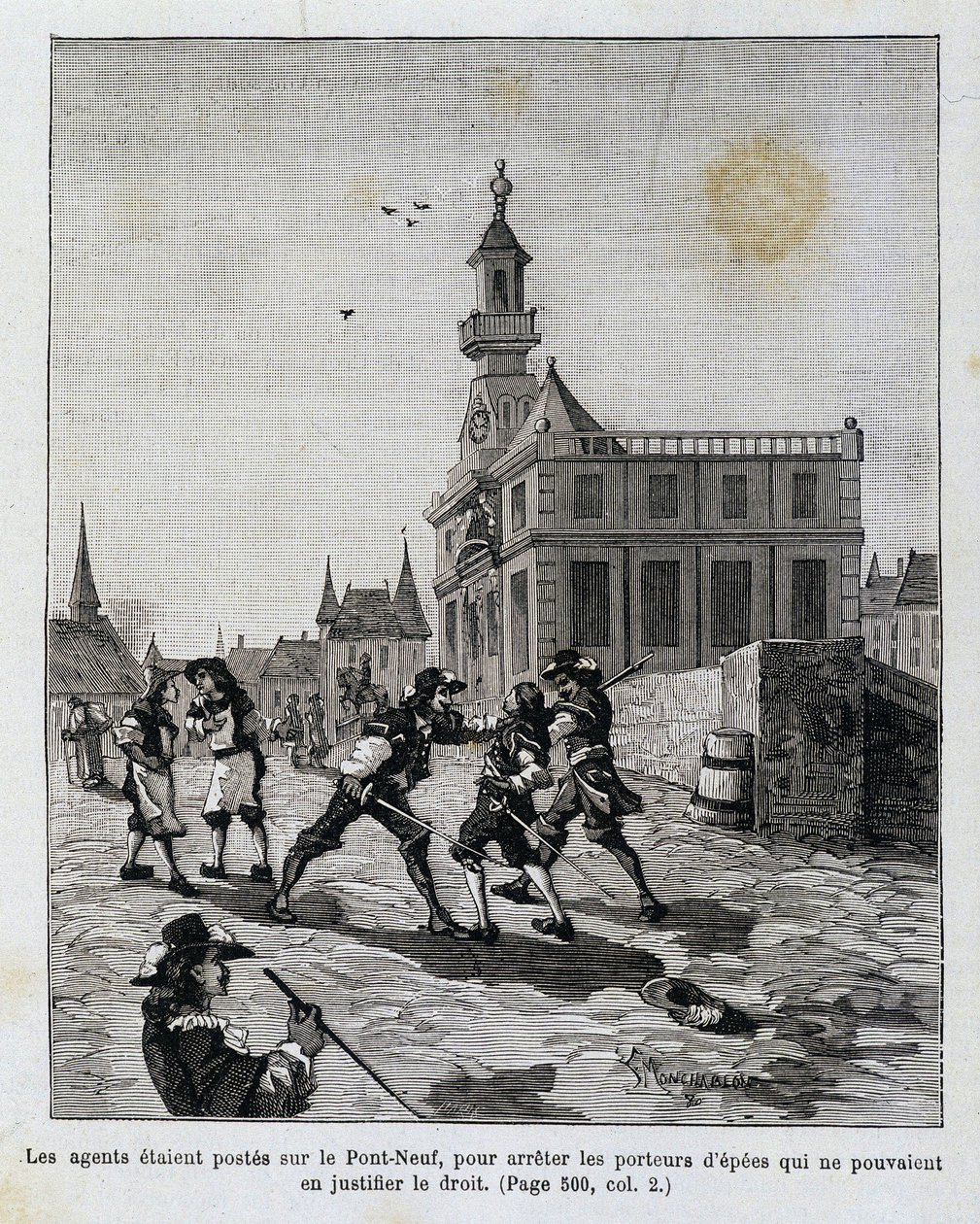 Los agentes estaban apostados en el Pont Neuf, para detener a aquellos que no podían justificar su derecho de Unknown artist