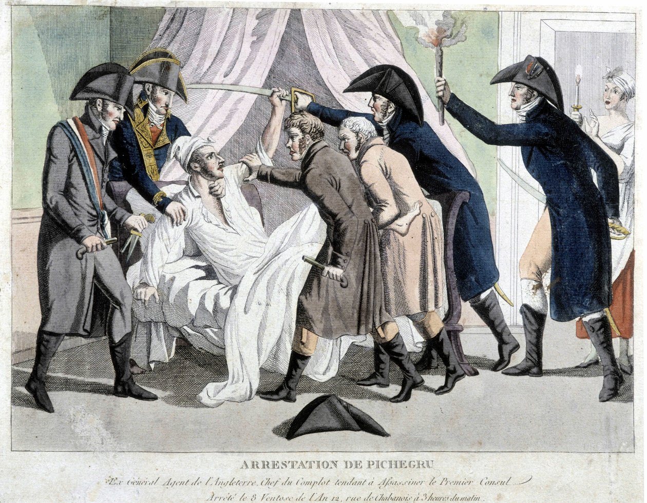 El arresto de Pichegru - grabado de Unknown artist