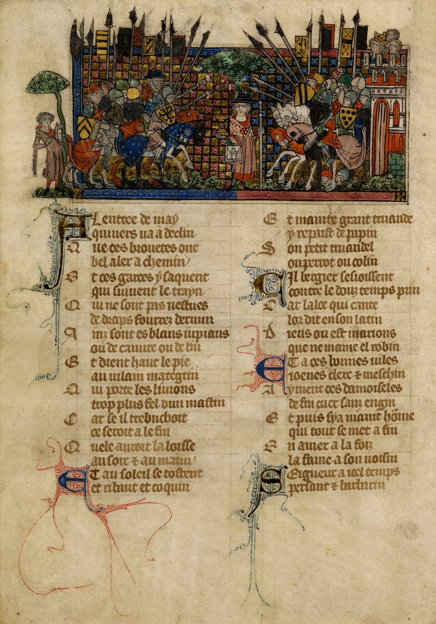 La batalla de Annezin de "Le Roman de la Rose". de Unknown artist