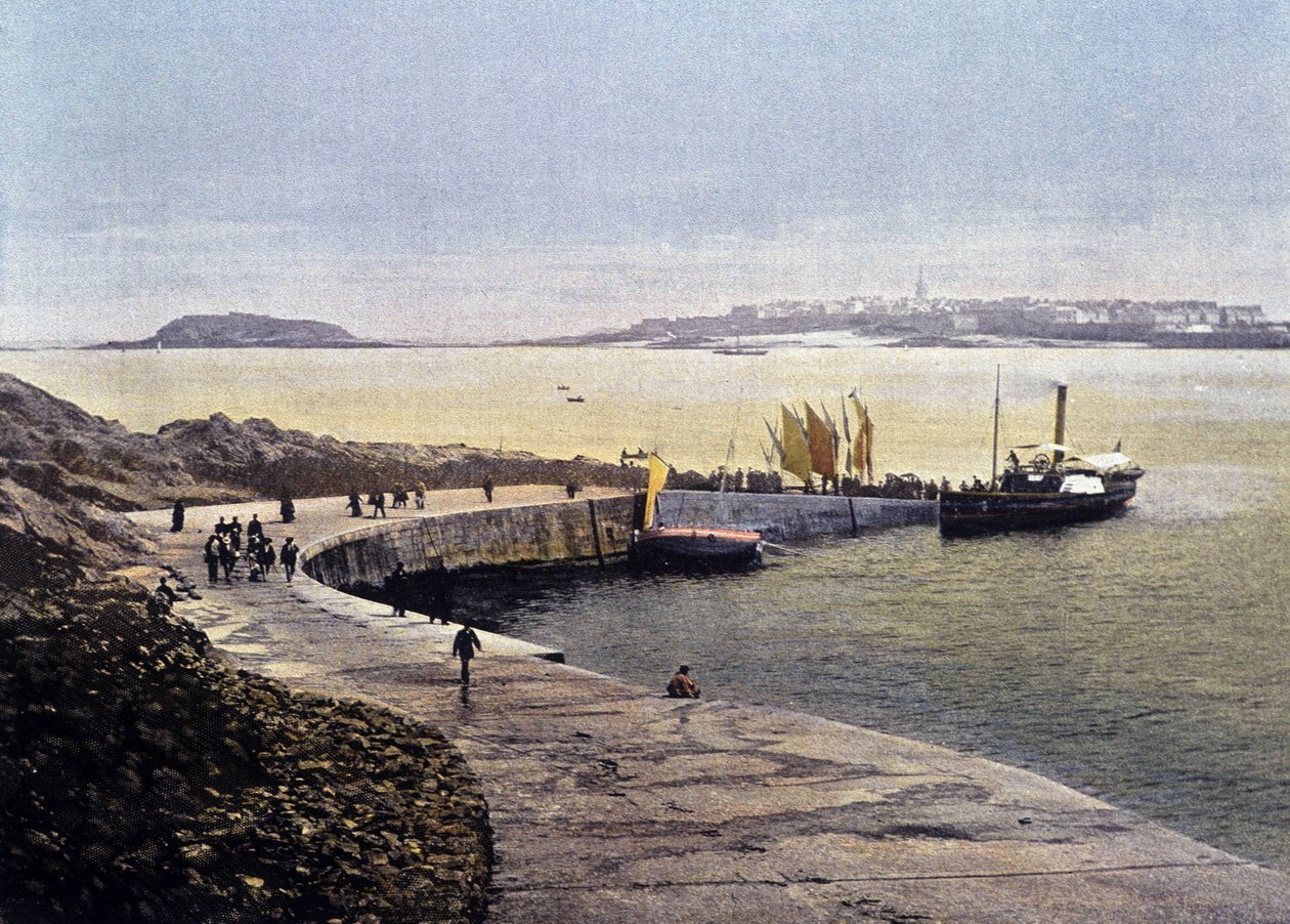 La bahía de Saint-Malo desde Dinard - en "Francia. Recuerdos de Viajes en Acuarelas", s.d. siglo XIX de Unknown artist