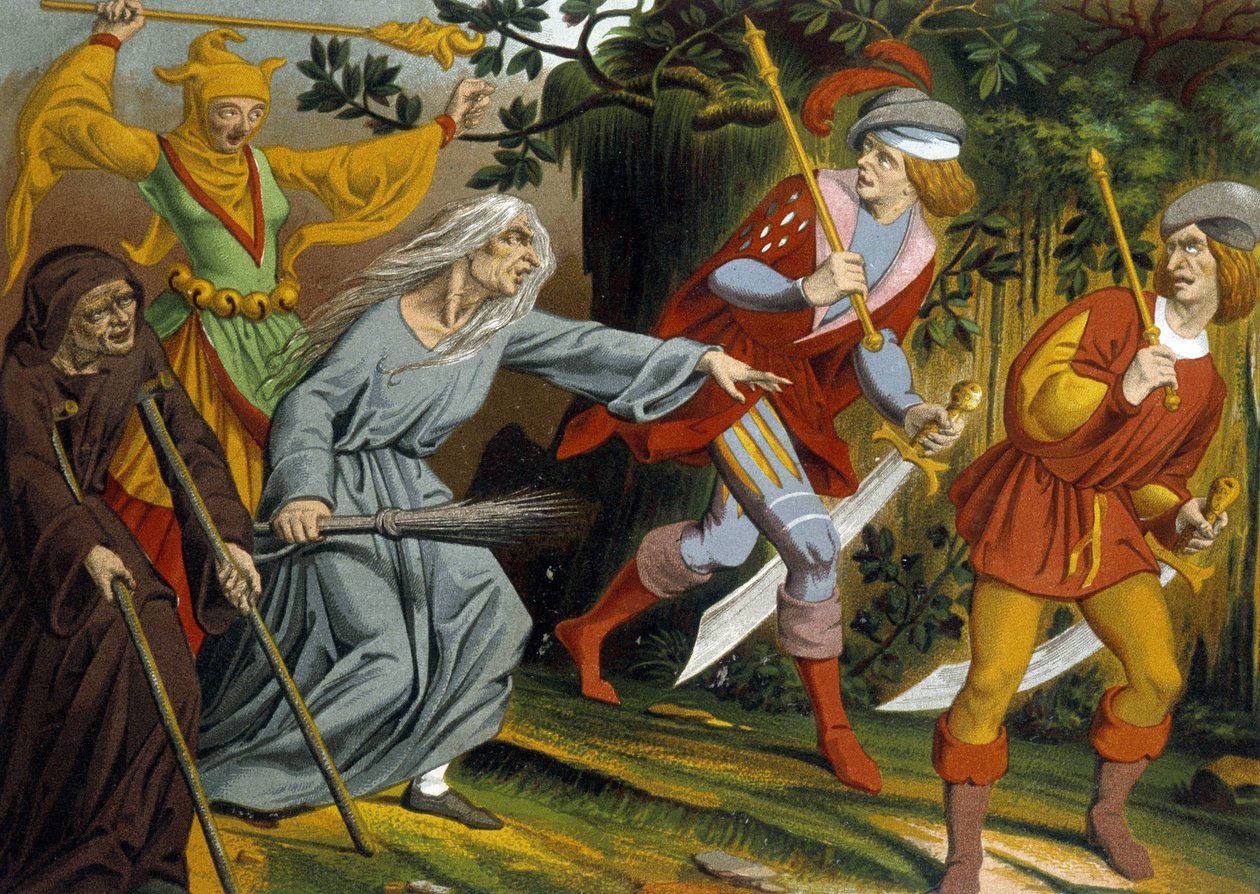 El mendigo, el loco, la bruja y los sargentos de armas de Unknown artist
