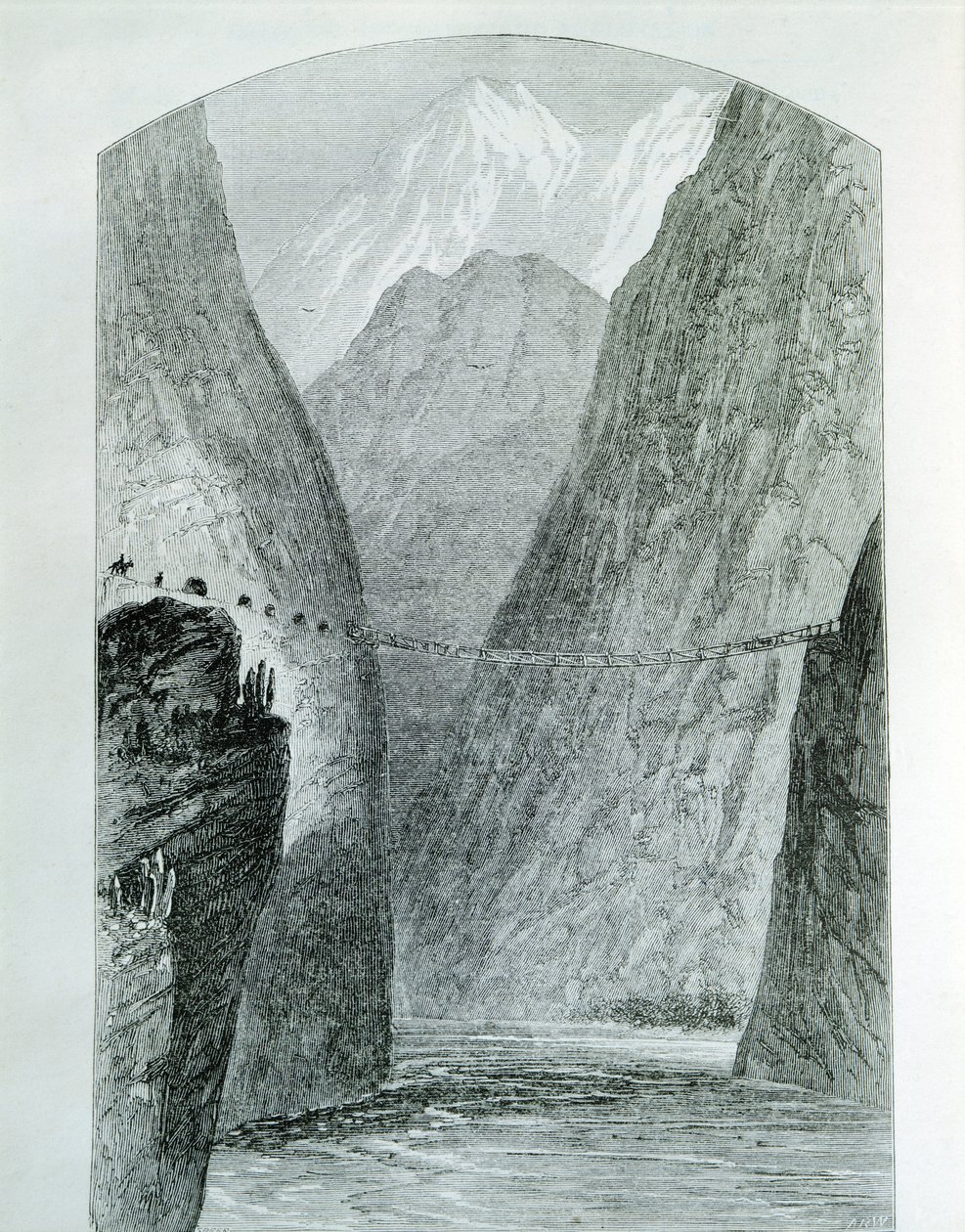 El puente sobre el río Apurímac, grabado. Perú de Unknown artist