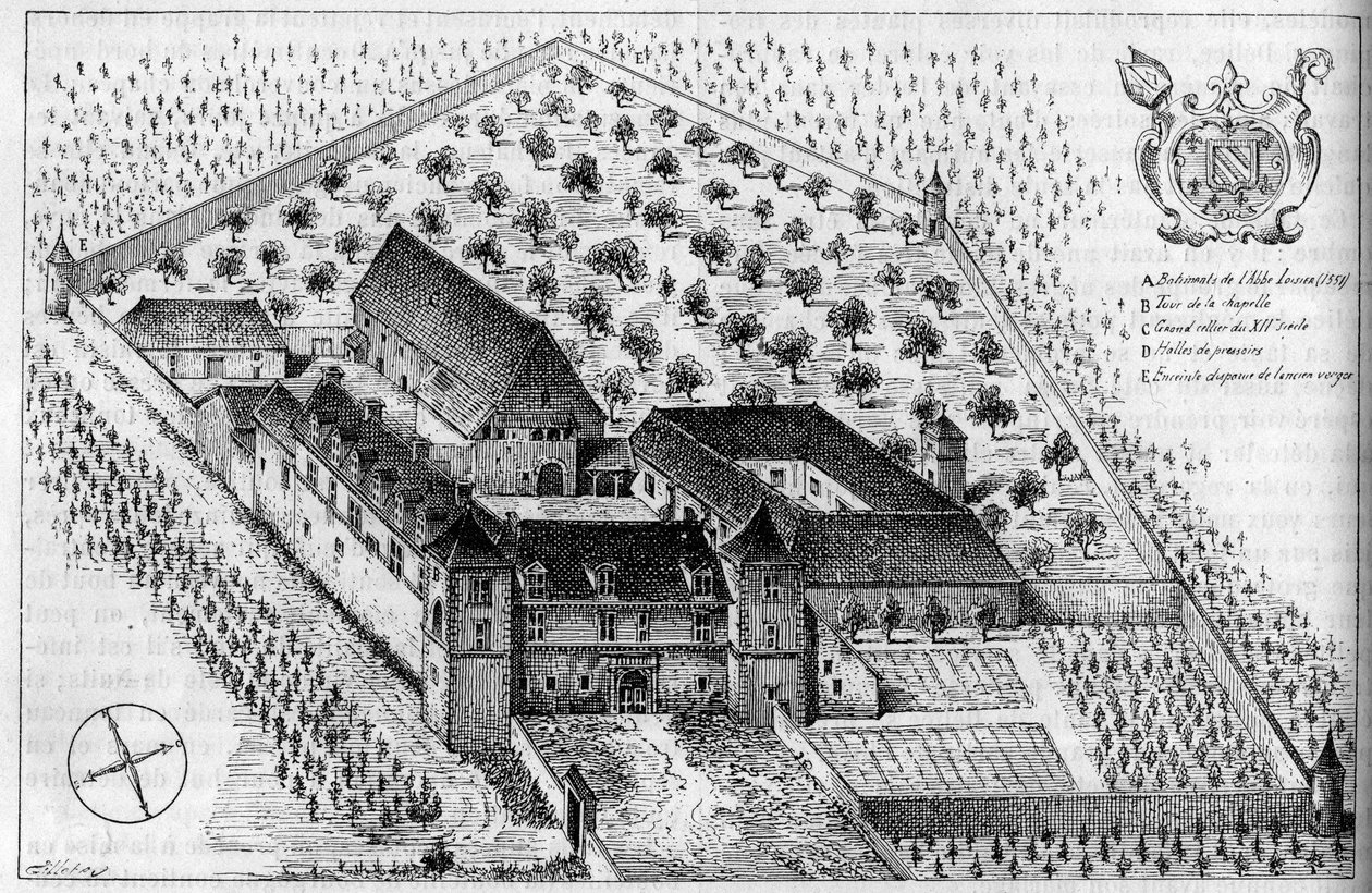 Los edificios de Clos de Vougeot (Cote d