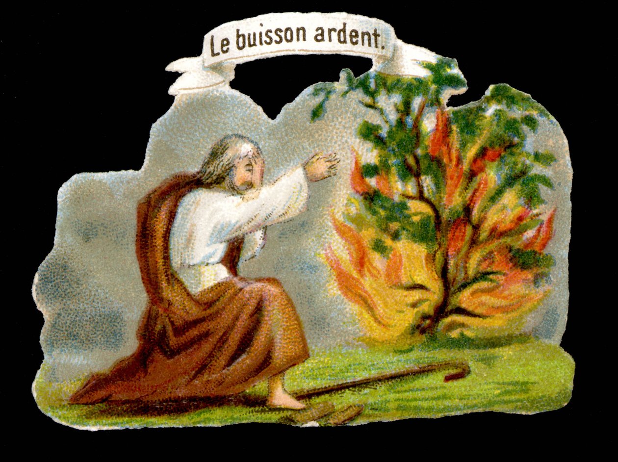 La zarza ardiente - Imagen popular. Cromolitografía del siglo XIX. de Unknown artist