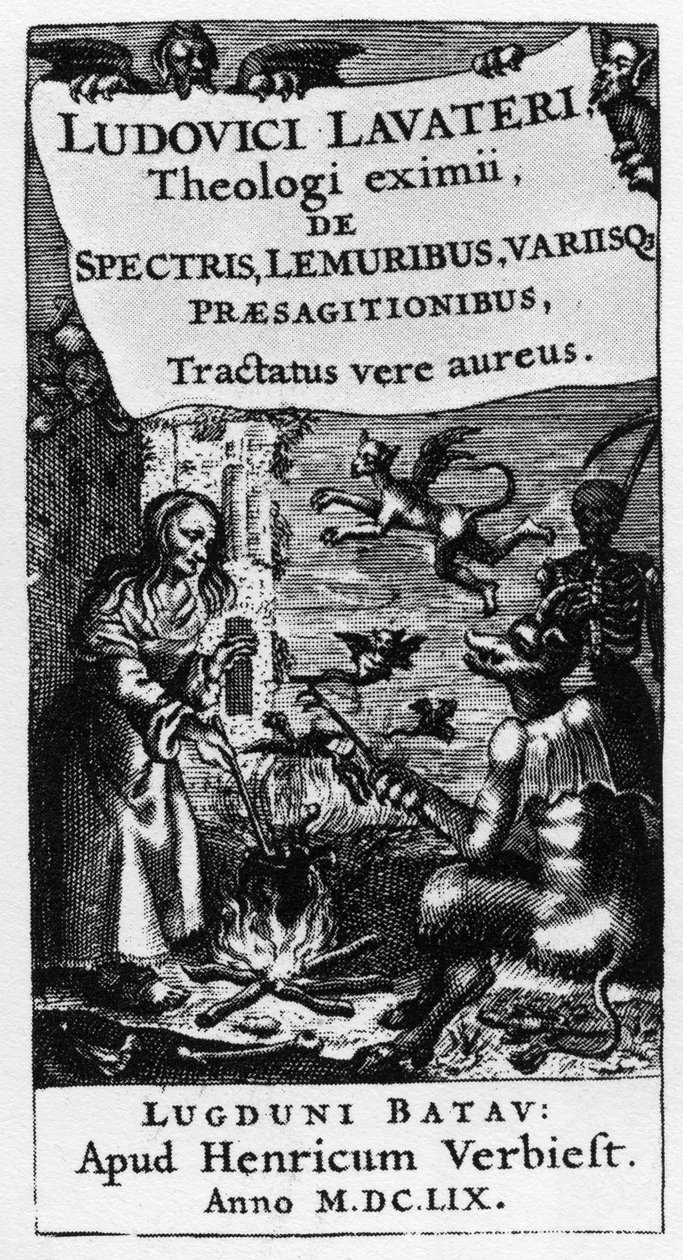 El caldero de la bruja - Frontispicio del libro “De spectris lemuribus et magnis” por Ludwig Lavater (1527-1586) - 1659 de Unknown artist