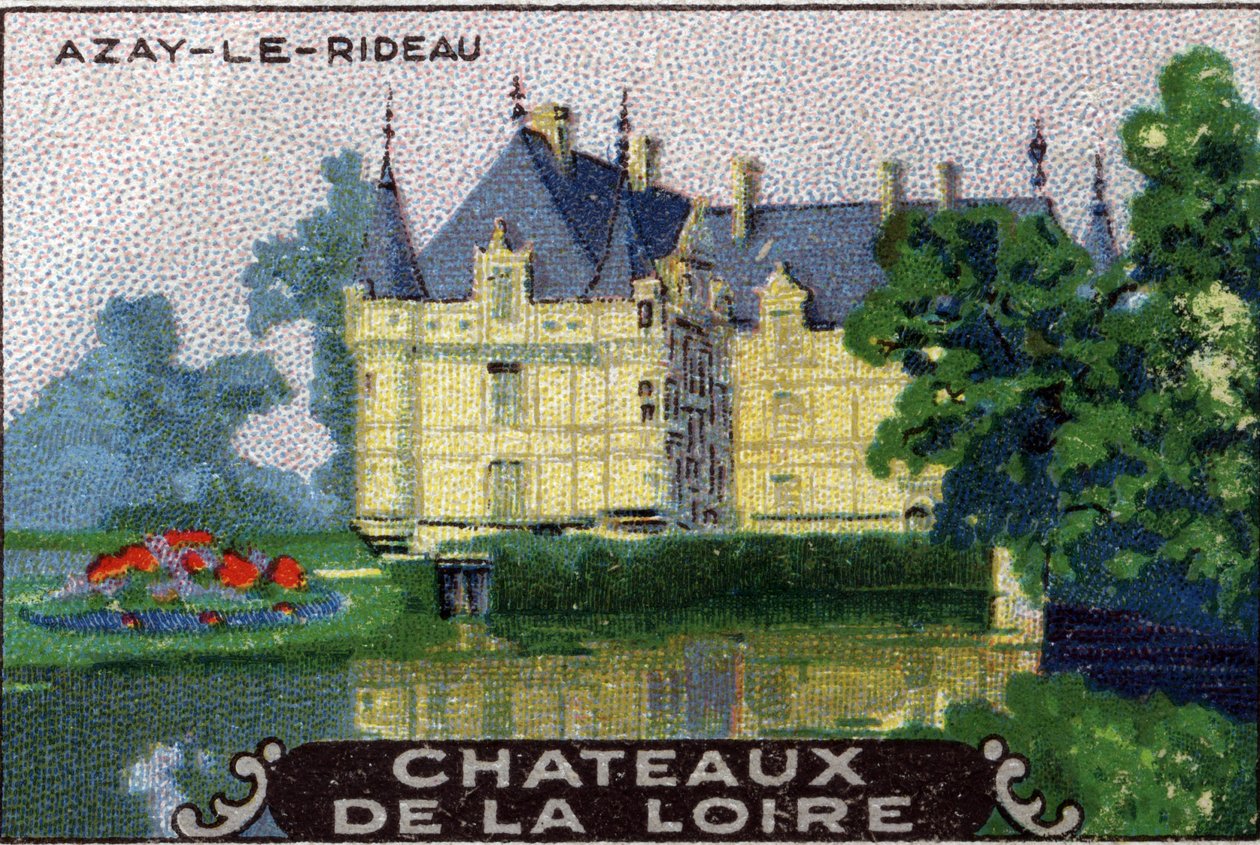Los castillos del Loira: el castillo de Azay-le-Rideau, principios del siglo XX (cromo) de Unknown Artist