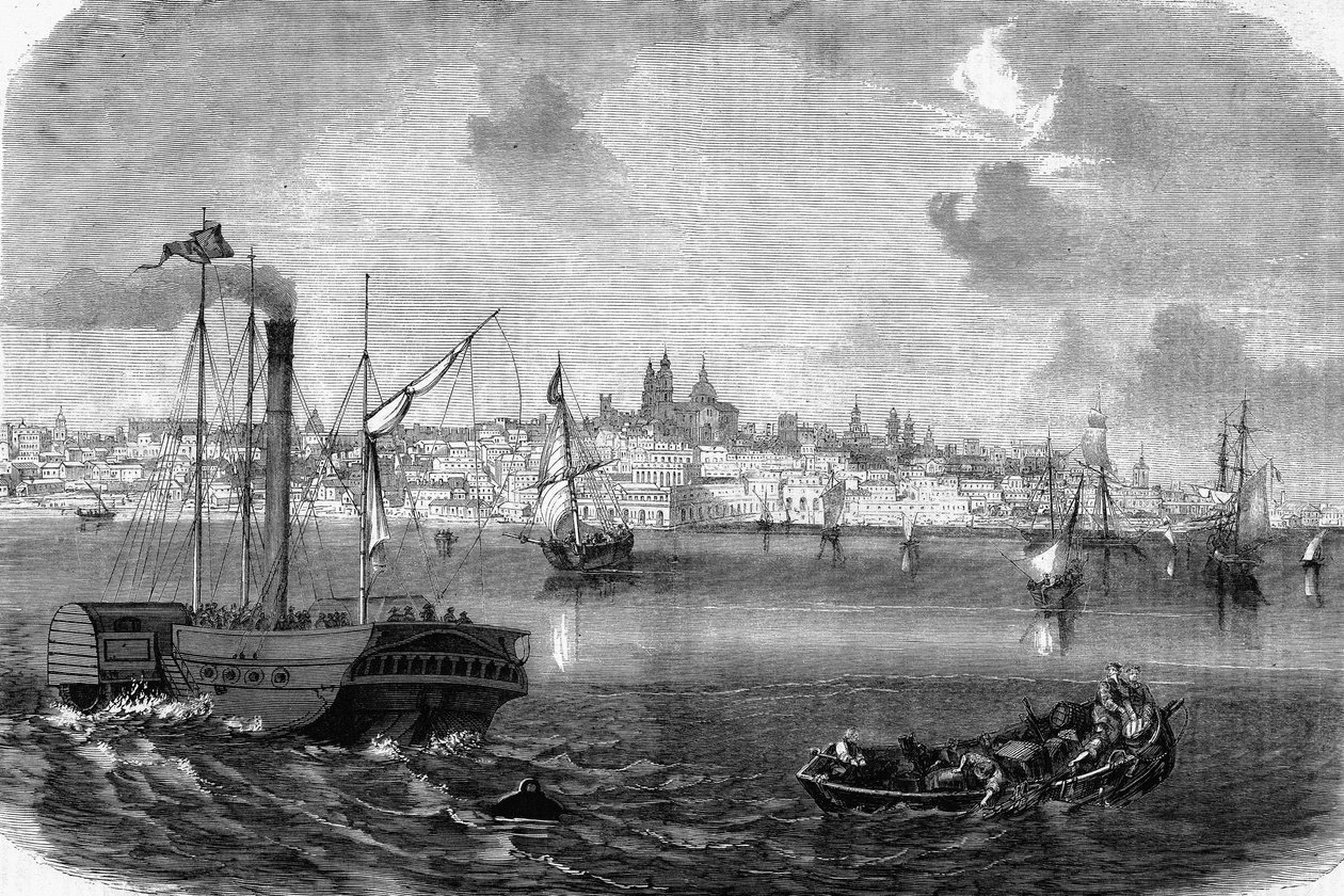 La ciudad de Montevideo en Uruguay en 1864 de Unknown artist