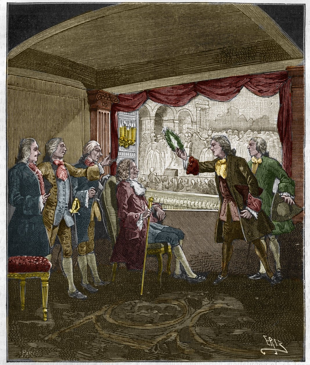 La coronación de Voltaire (François-Marie Arouet) de Unknown artist