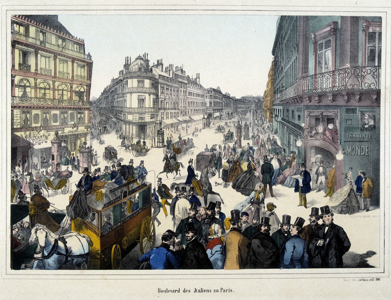 La multitud en el bulevar de los Italianos de Unknown artist