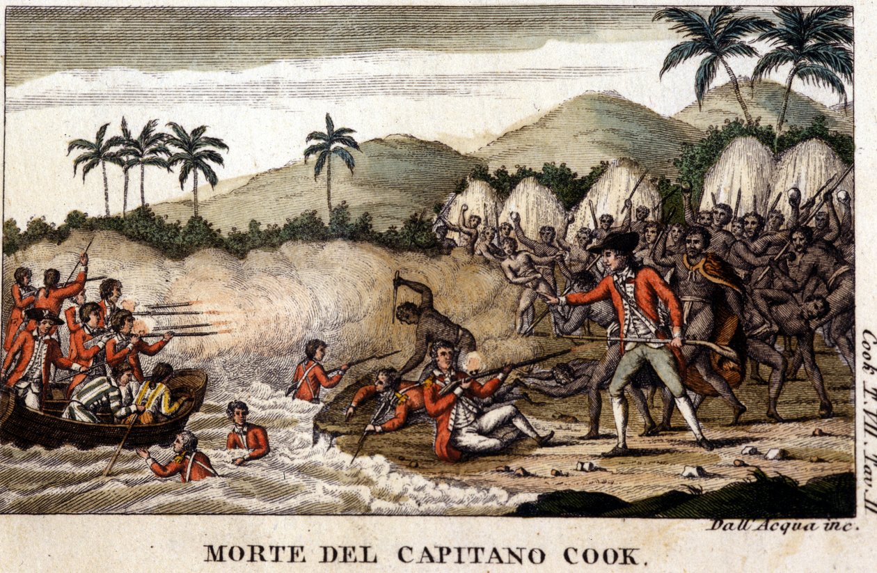 La muerte del Capitán Cook según 