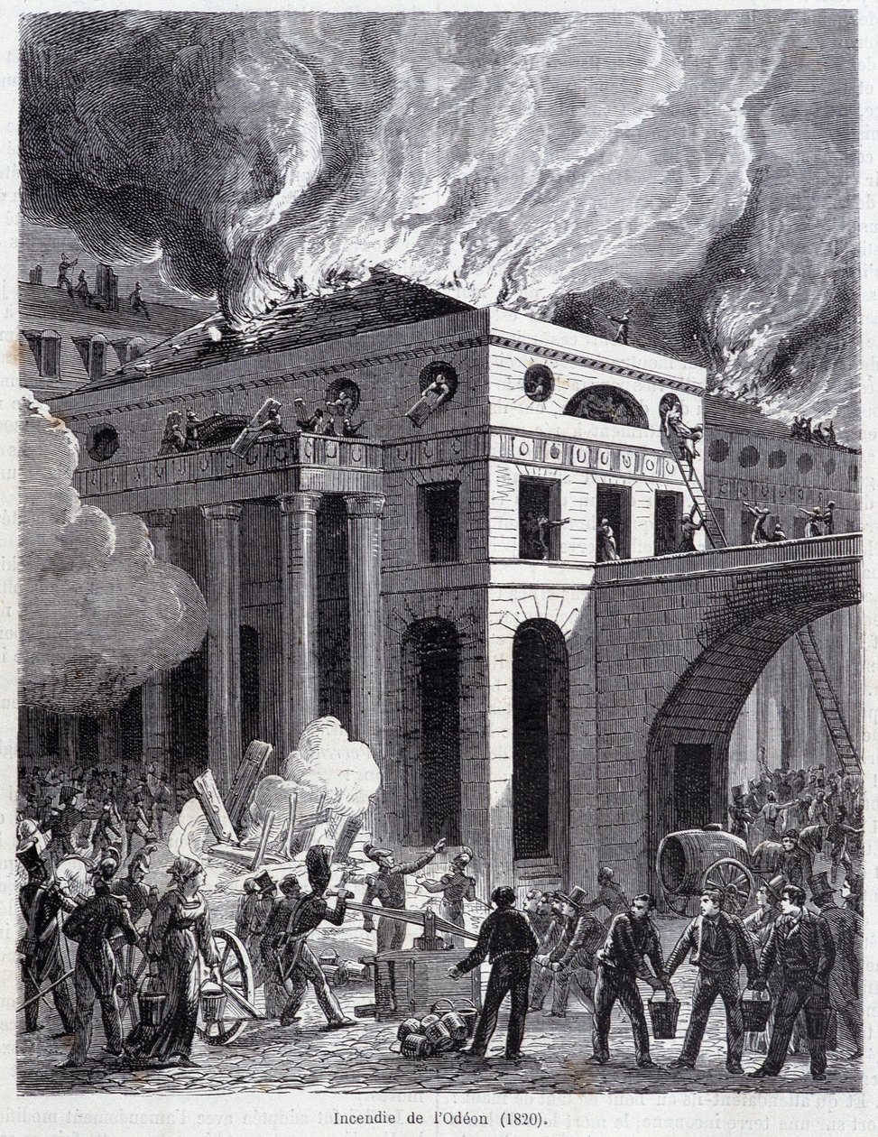 El incendio del Odeón (1820) de Unknown artist