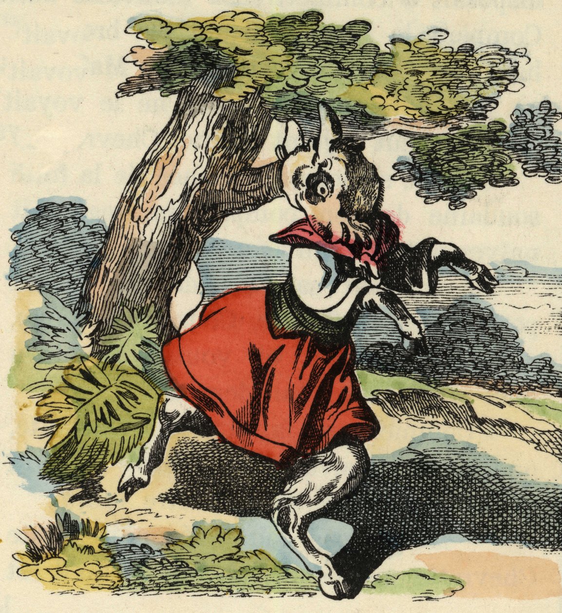 La cabra, Pequeña Chevy. Ilustración del cuento "Buen Medor y Pequeña Chevrette". En "Cuentos del hogar para los pequeños". Grabado anónimo del siglo XIX de Unknown artist