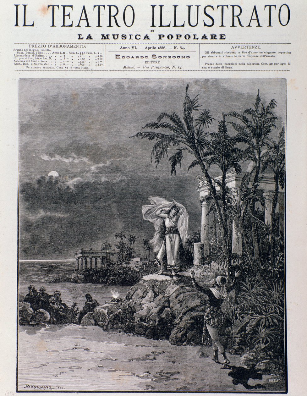 La última escena de Los pescadores de perlas, acto I, ópera de Georges Bizet de Unknown artist