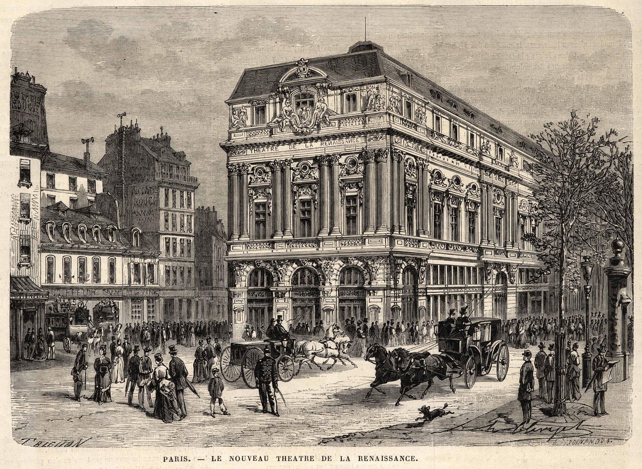 El nuevo Teatro Renacimiento en París en 1873. de Unknown artist