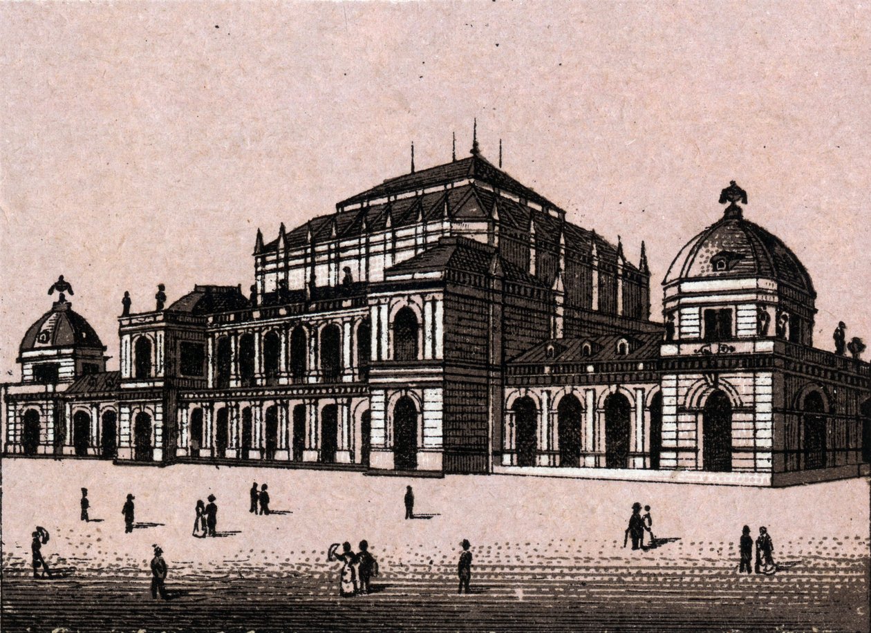 La nueva bolsa en Frankfurt, Alemania en "El Mundo Ilustrado 168 vistas". Sin fecha (finales del siglo XIX). de Unknown artist