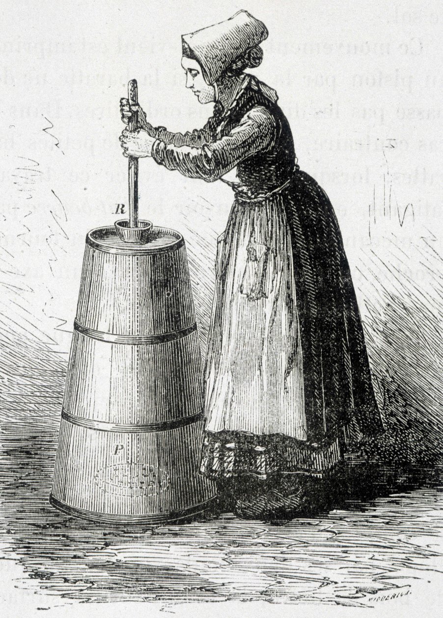 La baratte de pistón - en "Las maravillas de la industria" por Louis Figuier de Unknown artist