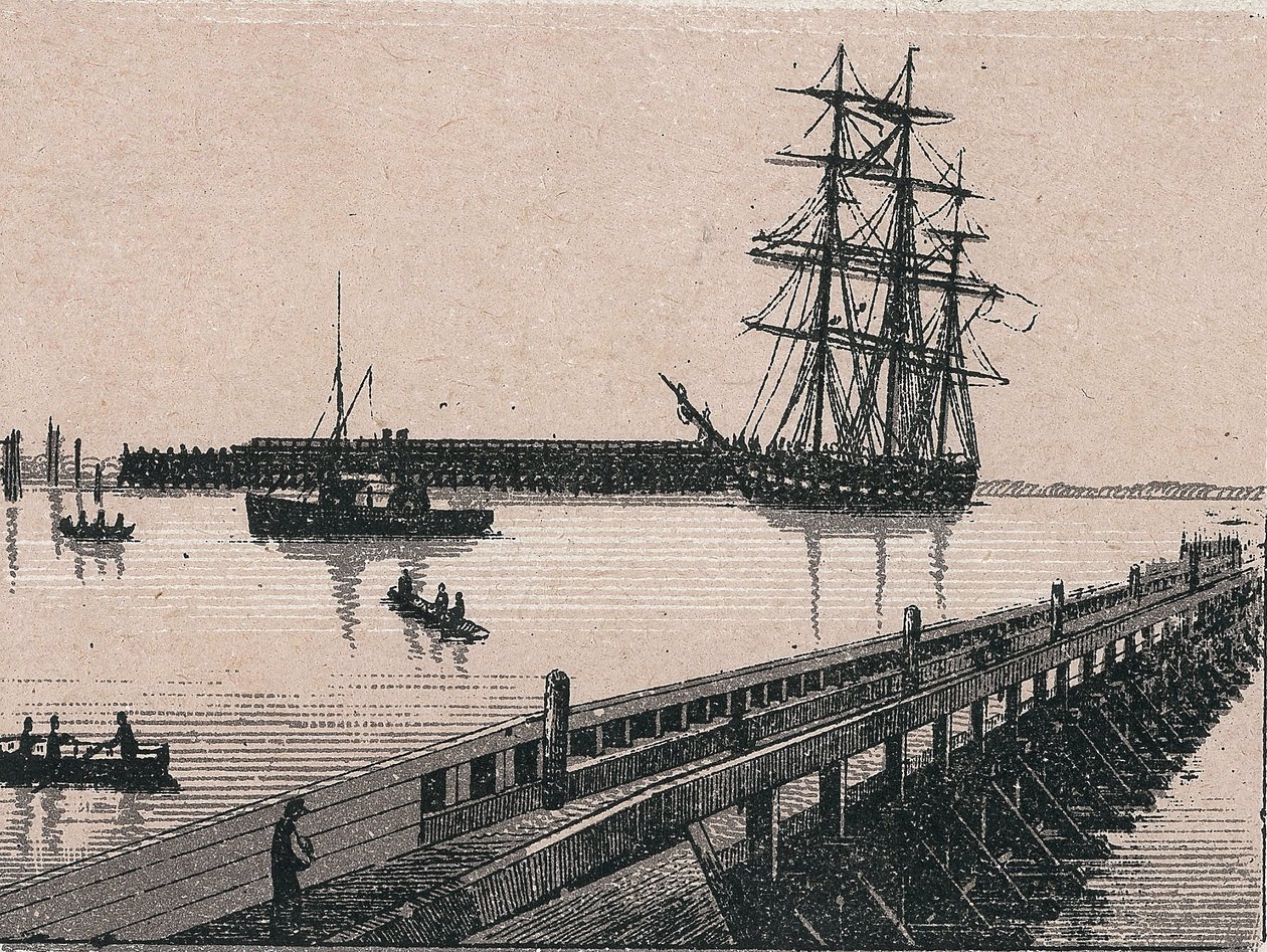 El puerto de la ciudad de Calais en "El mundo ilustra 168 vistas" Sin fecha (finales del siglo XIX) de Unknown artist
