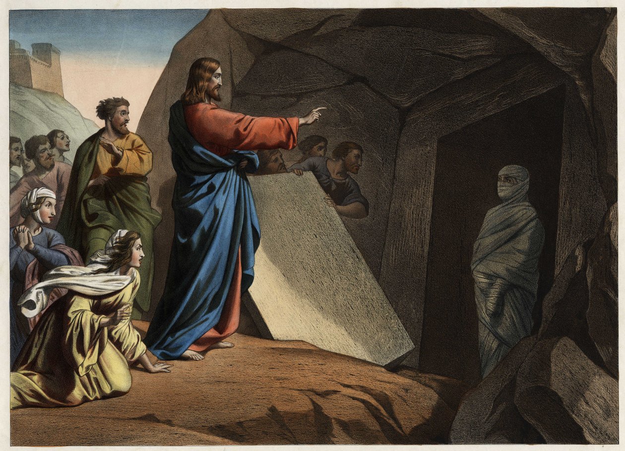 La resurrección de Lázaro. Grabado anónimo de mediados del siglo XIX de Unknown artist