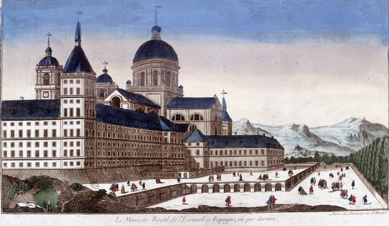 El monasterio real del Escorial en España, visto desde atrás de Unknown artist