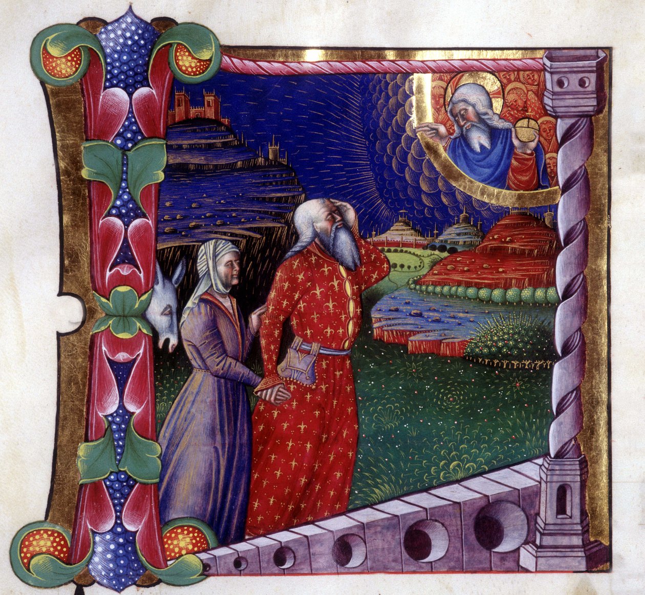 El sacrificio de Noé. Antifonario del siglo XV. Biblioteca de Lodi de Unknown artist