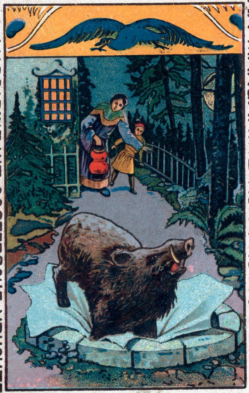 El jabalí terrible. Cuento chino. Cromolitografía de finales del siglo XIX. de Unknown artist