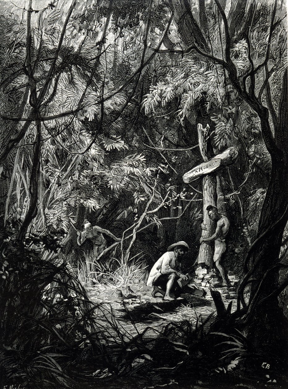 La tumba del explorador Henri Mouhot en Indochina. de Unknown artist