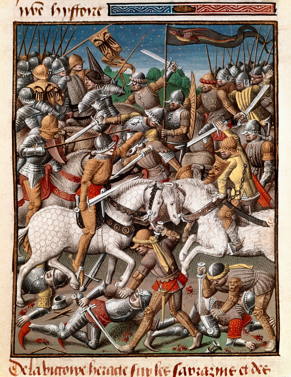 La victoria del emperador bizantino Heraclio sobre los sarracenos. Miniatura en 