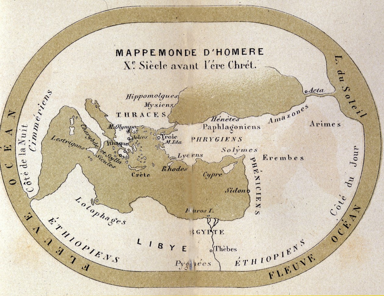 El mapa del mundo de Homero. Siglo IX a.C. de Unknown artist
