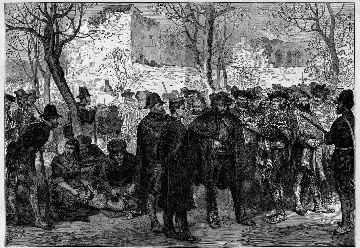 Tercera Guerra Carlista (1872-1876): Prisioneros carlistas en la Alhambra de Granada de Unknown artist