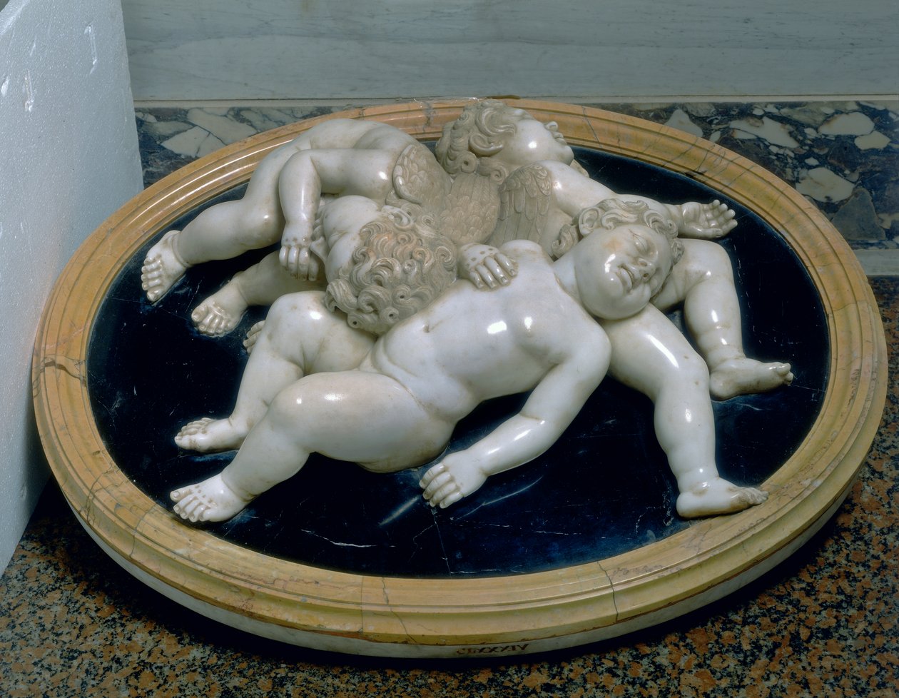 Tres putti durmiendo de Unknown artist