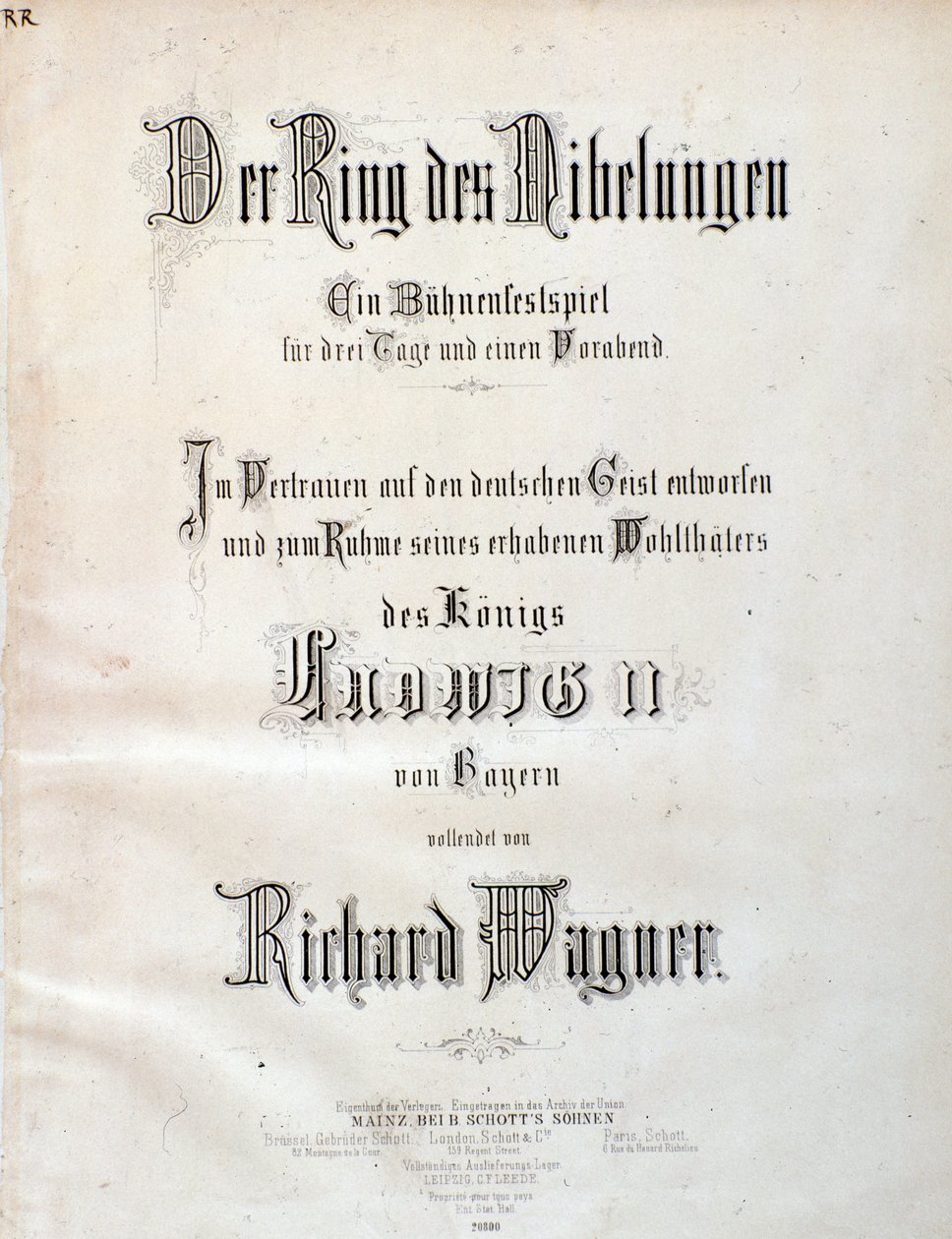 Portada de la partitura musical de Der Ring des Nibelungen de Wagner de Unknown artist