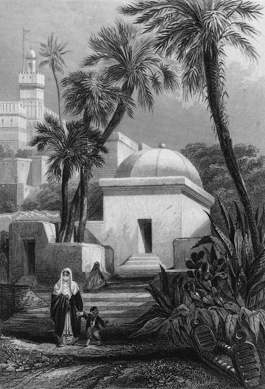 Tumbas de los habitantes moros en un cementerio de Argel en Bab-el-Oued de Unknown artist
