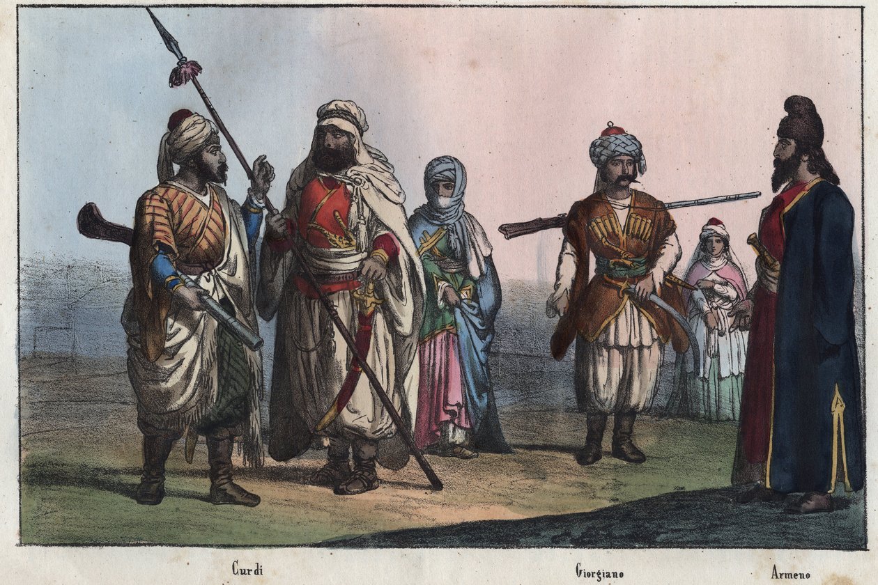 Trajes tradicionales kurdos - georgianos - armenios de Unknown artist