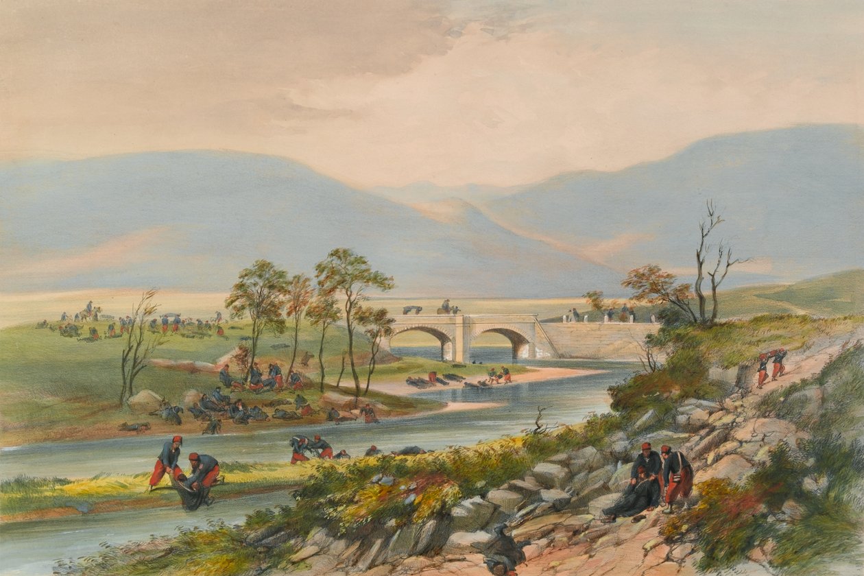 ¿Puente Traktir después de la Batalla de Tchernaya?, 1855 de Unknown