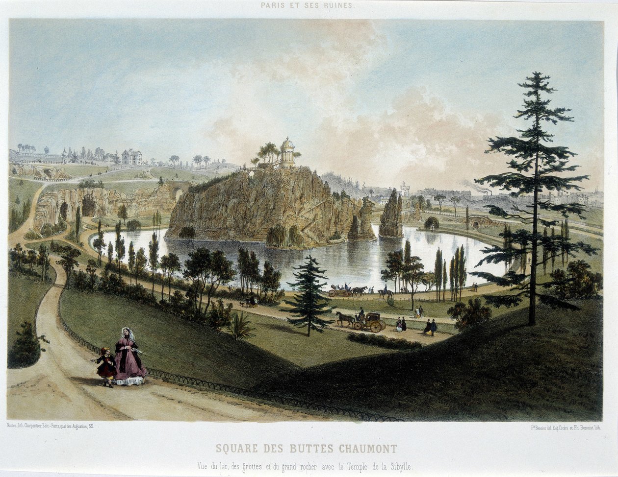 Transformaciones de París bajo el Segundo Imperio, Haussmann París. El Jardín de Buttes Chaumont de Unknown artist